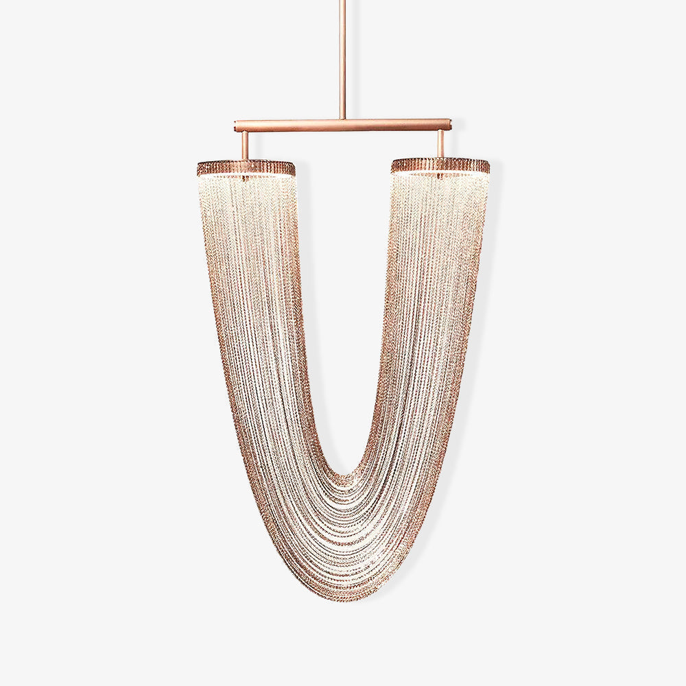 Veyria Suspension en Chaîne de Cuivre Moderne