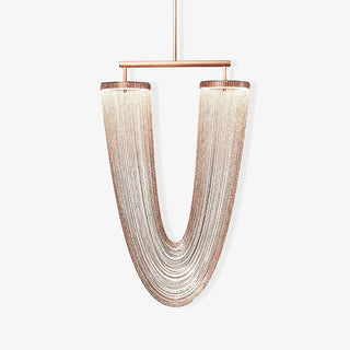 Lustra Suspension en Chaîne de Cuivre Moderne