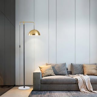 Lumirette Brass Arc Floor Lamp-Neutral Decor