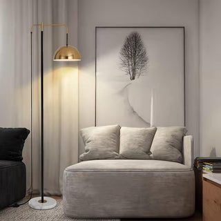 Lumirette Brass Arc Floor Lamp-Neutral Decor