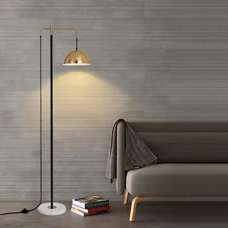 Lumirette Brass Arc Floor Lamp-Neutral Decor