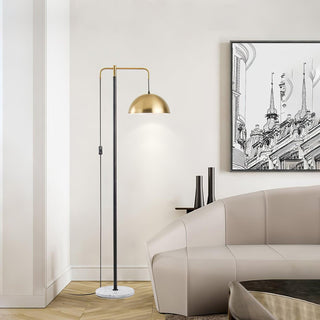 Lumirette Brass Arc Floor Lamp-Neutral Decor