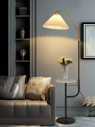 Nexc Lampadaire en Marbre Et Bois
