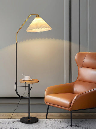 Nexc Lampadaire en Marbre Et Bois
