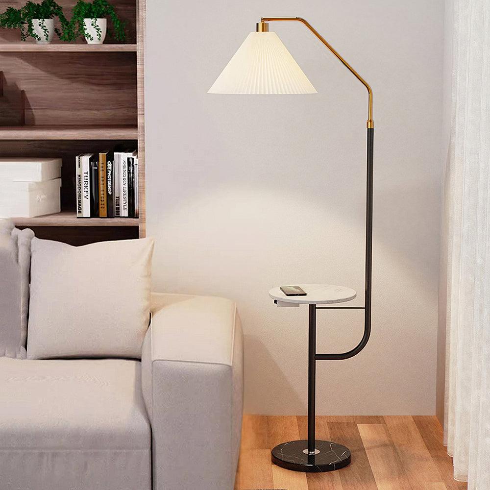 Nexc Lampadaire en Marbre Et Bois