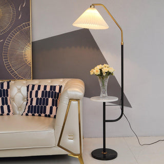 Nexc Lampadaire en Marbre Et Bois