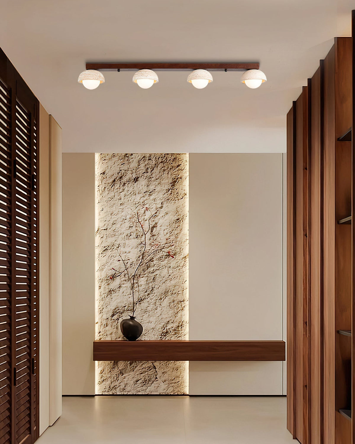 Palermo ceiling light shown installed in a modern dining room.