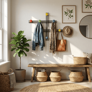 Pallini Ceramic Knob Wall Coat Rack-Neutral Decor