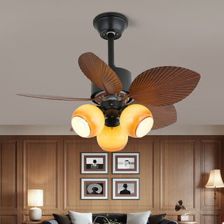 Liora Plafonnier Ventilateur en Bois Tropical