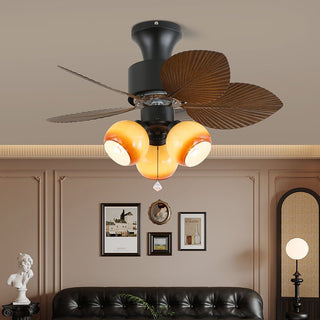Plafonnier Ventilateur Liora Tropical en Verre