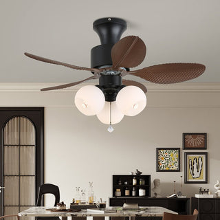 Plafonnier Ventilateur Liora Tropical en Verre