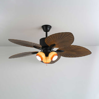 Avinionis Palm Whisper Plafonnier Ventilateur en Bois Vintage
