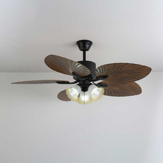Avinionis Palm Whisper Plafonnier Ventilateur en Bois Vintage