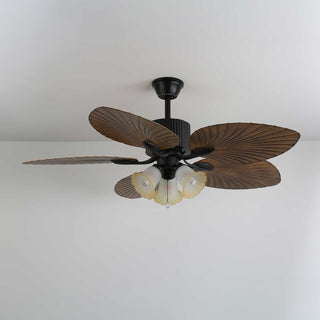 Avinionis Palm Whisper Plafonnier Ventilateur en Bois Vintage