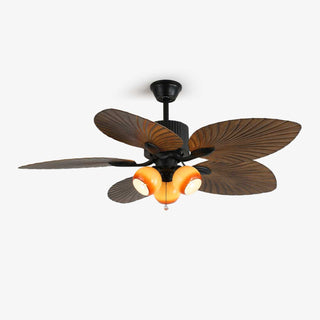 Avinionis Palm Whisper Plafonnier Ventilateur en Bois Vintage