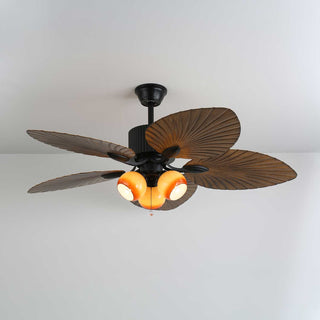 Avinionis Palm Whisper Plafonnier Ventilateur en Bois Vintage