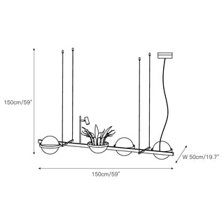 Vacaria Suspension Métal Plastique Minimaliste Moderne