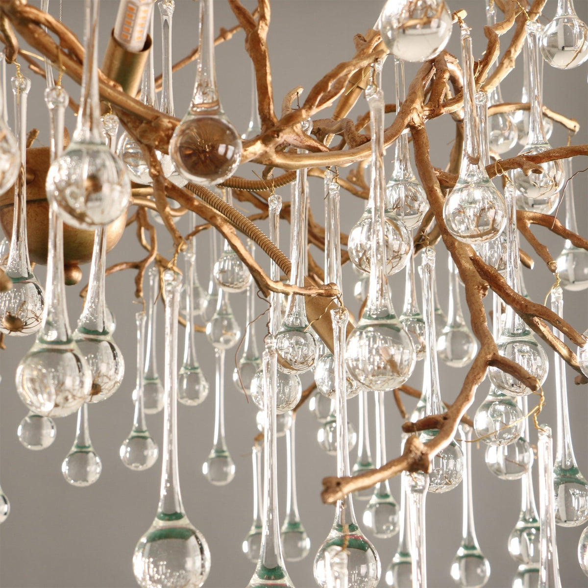 Side profile of the Palwa Chandelier, showing its height and layered design.
