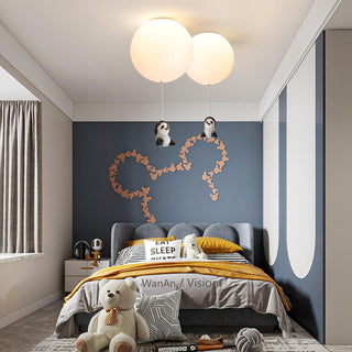 Aursilos Lampe de Plafond en Verre Panda Élégante
