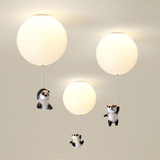 Aursilos Lampe de Plafond en Verre Panda Élégante