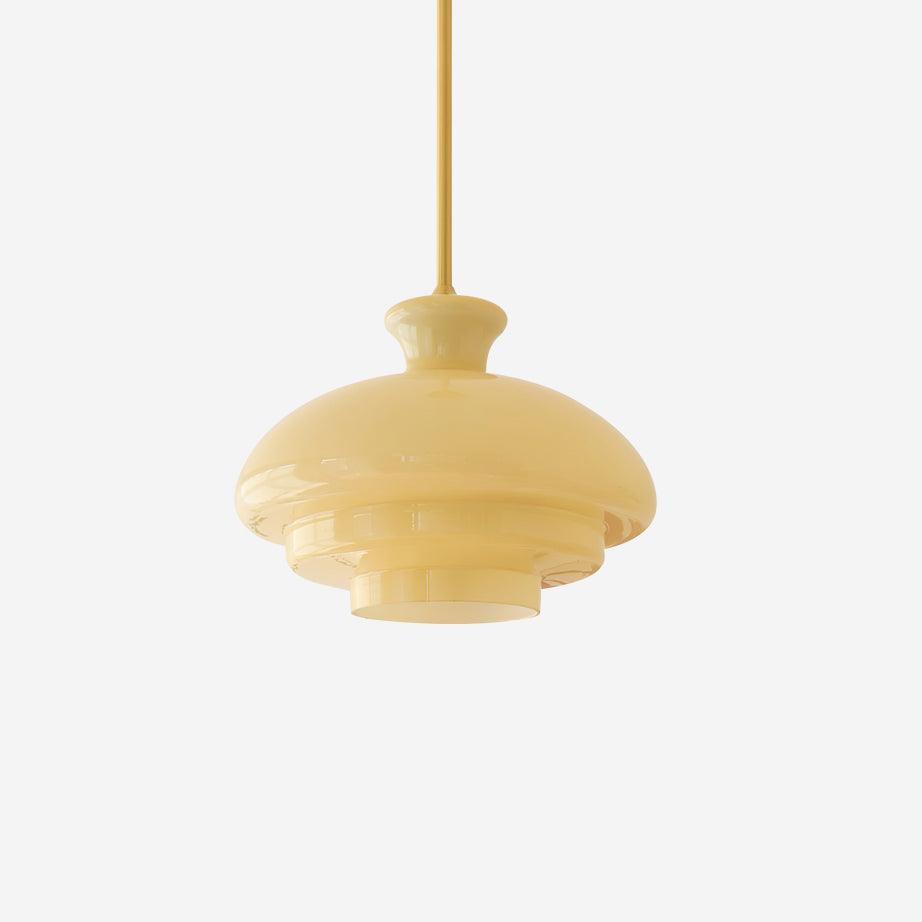 Pendant Lamp Layered Glass Dome Retro Silhouette Warm Ambient Glow-Neutral Decor