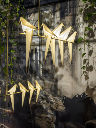 Lustra Lustre Grue en Papier Sculpturale LED
