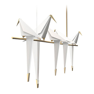 Lustra Lustre Grue en Papier Sculpturale LED