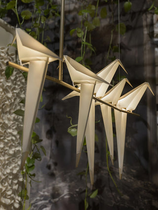 Lustra Lustre Grue en Papier Sculpturale LED