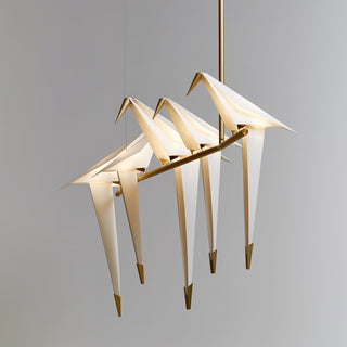 Lustra Lustre Grue en Papier Sculpturale LED