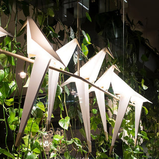 Lustra Lustre Grue en Papier Sculpturale LED