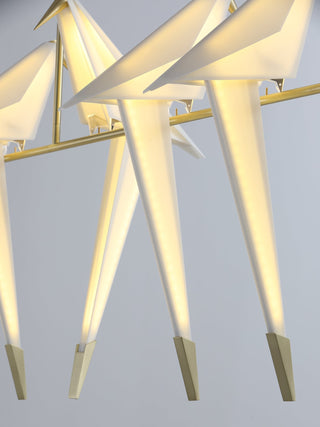 Lustra Lustre Grue en Papier Sculpturale LED