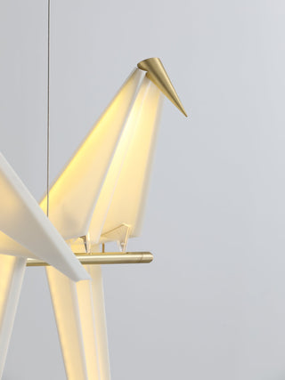 Lustra Lustre Grue en Papier Sculpturale LED