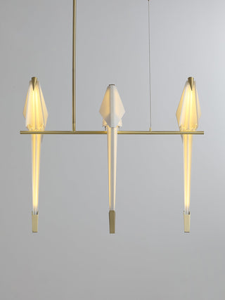 Lustra Lustre Grue en Papier Sculpturale LED