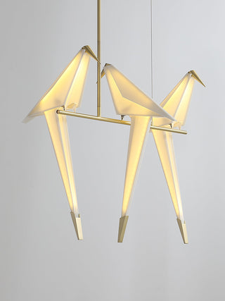 Lustra Lustre Grue en Papier Sculpturale LED