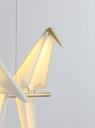 Lustra Lustre Grue en Papier Sculpturale LED