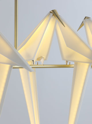 Lustra Lustre Grue en Papier Sculpturale LED