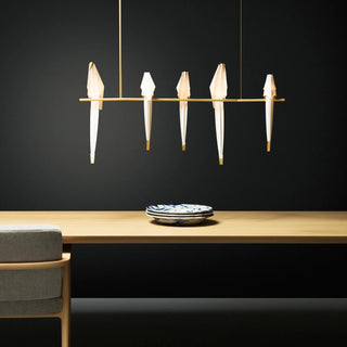 Lustra Lustre Grue en Papier Sculpturale LED