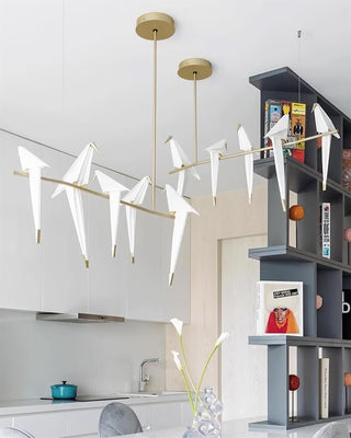 Lustra Lustre Grue en Papier Sculpturale LED