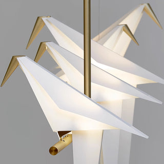 Lustra Lustre Grue en Papier Sculpturale LED