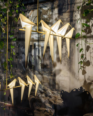 Lustra Lustre Grue en Papier Sculpturale LED