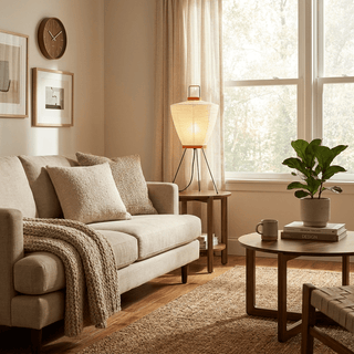 Paper Lantern Table Lamp-Neutral Decor