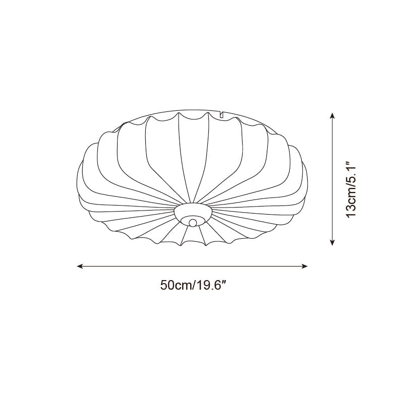 Rosemary Fabric Shade Pleated Ceiling Lamp-Neutral Decor