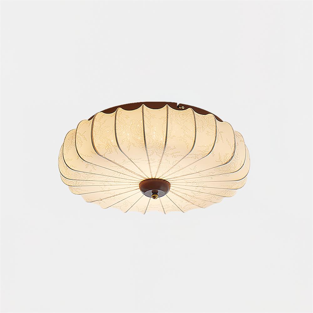 Rosemary Fabric Shade Pleated Ceiling Lamp-Neutral Decor