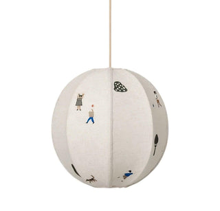 Elva Suspension Boule en Papier avec Motifs Dessinés