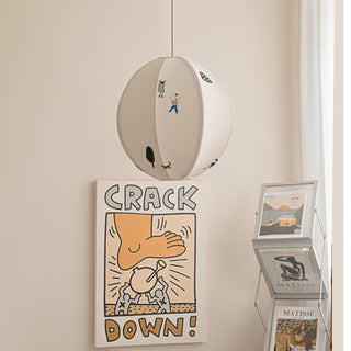 Elva Suspension Boule en Papier avec Motifs Dessinés