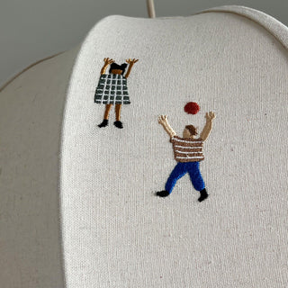 Elva Suspension Boule en Papier avec Motifs Dessinés