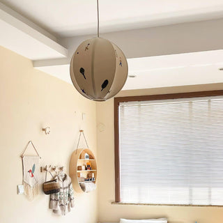 Elva Suspension Boule en Papier avec Motifs Dessinés