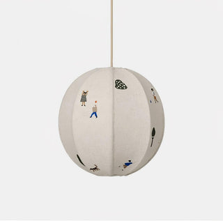 Elva Suspension Boule en Papier avec Motifs Dessinés