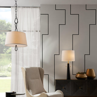 Zesilira Suspension Tissu Noir Vintage Nordic