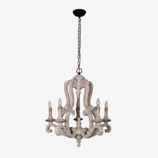 Lustra Lustre en Bois Bougie Mid-Century